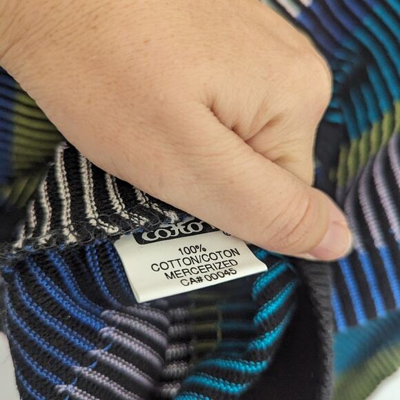 Men's Vintage Tundra Sweater Black Green Blue Cosby Sweater XL - Picture 3 of 6